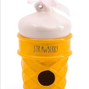 Rae Dunn STRAWBERRY ICE CREAM Cone Birdhouse
